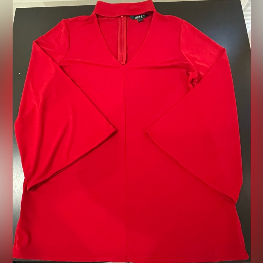 Lauren by Ralph Lauren Red Top w/ Flare Bell Sleves *Like New*. Size M